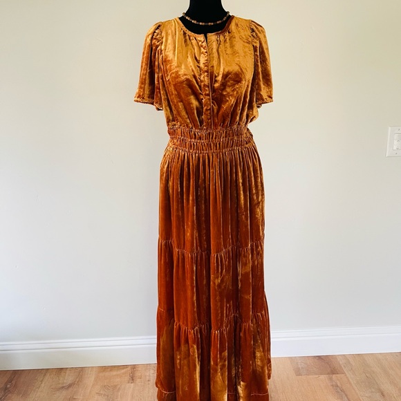 Anthropologie The Somerset Maxi Dress Velvet Edition Size S - Picture 6 of 12